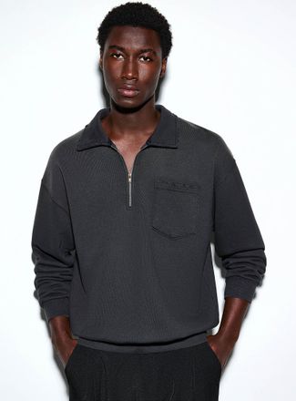 Le 31 Mens Zipped worn collar sweatshirt Imported from Seoul