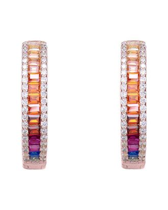 Genevive Diamond Cz Hoop Earrings