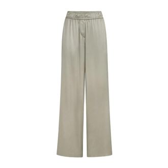 Brunello Cucinelli Brunello Cucinelli, Wide Trousers, female, Green, Size: XS Wide Leg Trousers