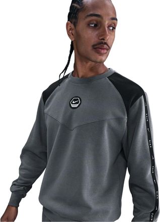 Nike Heren-sweatshirt met ronde hals en normale pasvorm, raglanmouwen (Grijs/Zwart)
