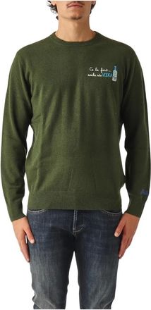 MC2 Saint Barth Truien & Vesten, Heren, Groen, S, Wol, Heron Light Crewneck Sweater