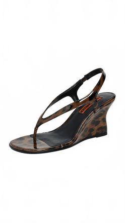Simon Miller Womens Beep Thong Wedge Sandals In Leopard