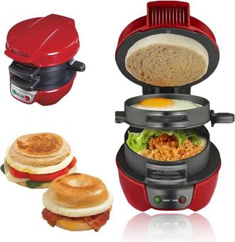 OEM Sandwichera, Parrilla Para S&aacute;ndwiches Y Hamburguesas, Con Cuenta Regresiva Digital, Apta Para Lavavajillas, Perfecta Para Hamburguesas, Refrigerios Y 