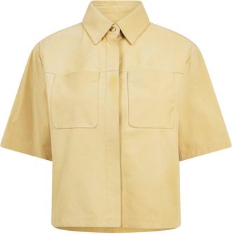 HUGO BOSS Womens Leather Jacket in Open Yellow - Size 10 UK