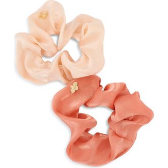 L. Erickson Assorted 2-Pack Gilded Scrunchies in Orange at Nordstrom