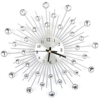 OEM Reloj De Pared 3d Diy, Relojes De Pared Decorados A Mano Con Diamantes Y Cuentas De Cristal, Reloj De Pared Con Dise&ntilde;o De Rayos De Sol, Reloj De Pared