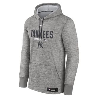 Nike Mens New York Yankees Authentic Collection Nike Therma MLB Pullover Hoodie in Grey | NAC311TQNK-RMG