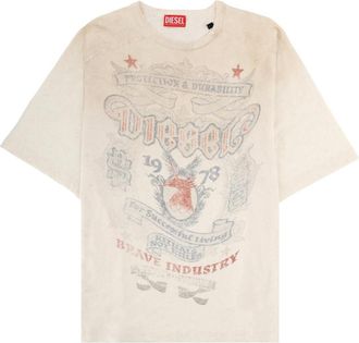 Diesel Beige Crew Neck T-Shirt