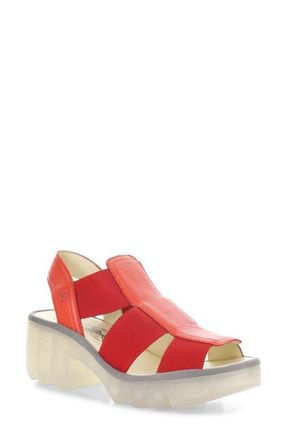 FLY London Teev Platform Sandal in Devil Red at Nordstrom, Size 10-10.5Us