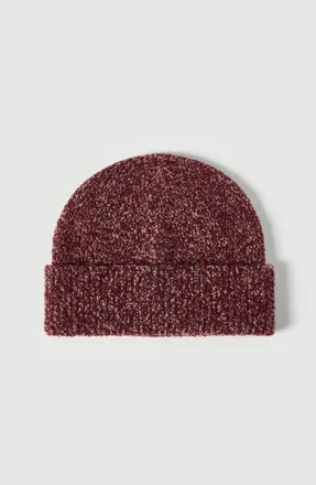 Brunello Cucinelli Virgin wool, silk and cashmere ribbed beanie in Burgundy at Nordstrom, Size X-Large
