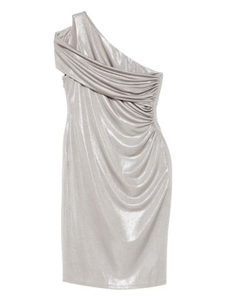 Lauren Ralph Lauren one-shoulder ruched mini dress - Silver