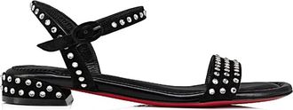 Christian Louboutin Stijlvolle Sandalen - Dames - Sandalen - Zwart - 38 1/2 EU - Leer - Schoenen