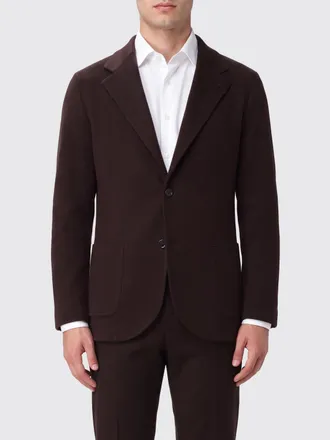 Lardini Blazer monopetto in lana vergine con revers e tasche a toppa