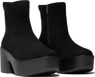 FitFlop Fitflop Platfforms Heeled Suede WoMens Black Ankle Boots - Size UK 3