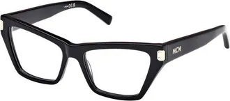 MCM Mcm Eyeglasses Cat Eye Full Rim, Shiny Black Frame And Clear Demo Lenses Lens Mw5005001