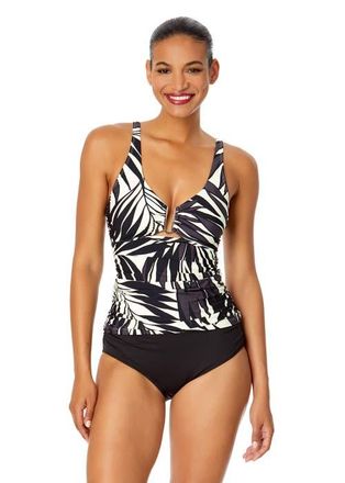 Anne Cole Womens Palm Chic Ring Front Tankini Swim Top at Nordstrom, Size X-Small