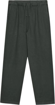 Sundek Elastische Linnen Broek met Tailleband - Heren - Straight fit broeken - Groen - XL - Linnen - Broeken