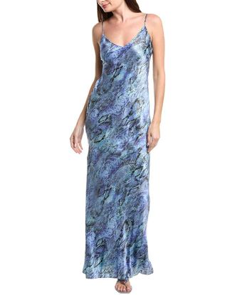 L'agence LAgence Serita V-Neck Bias Silk Maxi Dress