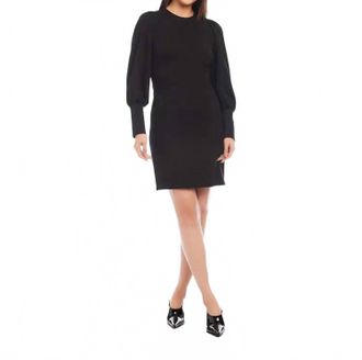 Karen Kane Barlee Bishop Sleeve Mini Dress In Black
