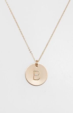 Nashelle 14k-Gold Fill Initial Disc Necklace in 14K Gold Fill B at Nordstrom