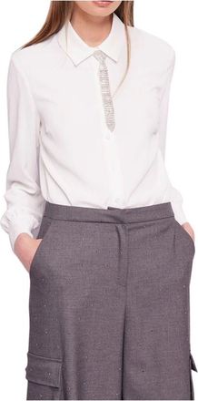 Gaud&igrave; Witte Cr&ecirc;pe de Chine Casual Shirt - Dames - Overhemden - Wit - L - Polyester - Overhemden