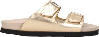 Palm Angels Womens Metallic Sandals - Gold Leather - Size EU 39