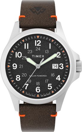 Timex Field Post Solar Mens Brown Watch TW2V64100 Leather (archived) - One Size