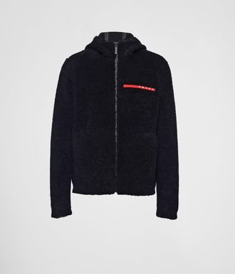 Prada Wool blend fleece cardigan hoodie