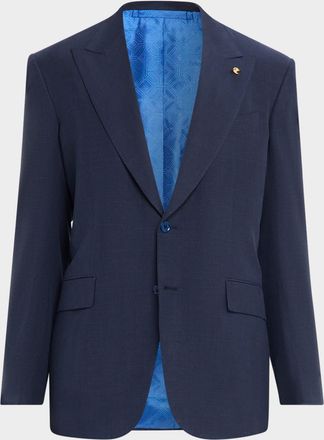 Stefano Ricci Men & apos;s Sharkskin Peak-Lapel Sport Coat