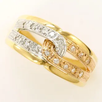 C&A Pink Gold Platinum Yellow Gold Yellow Gold (18K) Pink Gold (18K) Platinum 900 Band Ring (Pre-Owned)