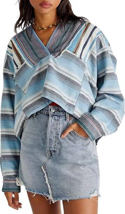 Free People Willowa Hoodie In Chambray Combo