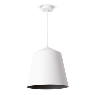 Paco Home Paco Home - L&aacute;mpara Colgante Sal&oacute;n Suspensi&oacute;n Mesa Comer Cocina Pantalla Industrial L&aacute;mpara Colgante - Blanco, Gris (&oslash;32.5 Cm)