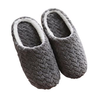 Generic Womens Memory Foam Slippers Cozy Non-Slip Soft Womens Autumn and Winter Leisure Warm Splicing Slippers Ballerina Slippers Women (Grey, 42)