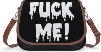 Generic Fuck Me Small Womens Crossbody Bags Shoulder Handbag with Adjustable Strap for Travel