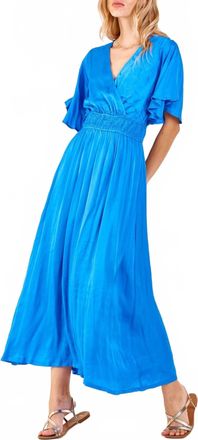 Dear John Denim Gaela Satin Maxi Dress In Cobalt