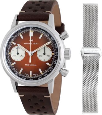 Hamilton Intra-Matic Chronograph Hand Wind Brown Dial Mens Watch H38429591
