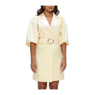 Notre-V Dames, Jurken, Beige, Maat: S Leer