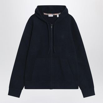 Burberry Navy Blue Zip Up Cardigan