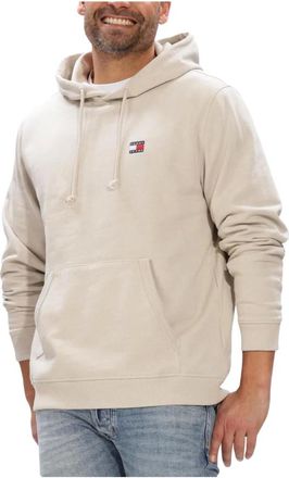 Tommy Jeans Hoodies & sweatvesten, Heren, Beige, M, Katoen, TJM REG Badge Hoodie EXT