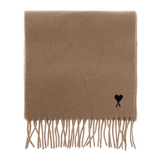 Ami Accessoires, unisex, Beige, ONE Size, Wol, Wol sjaal met logo