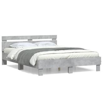 Berkfield Home Bed Frame without Mattress Concrete Grey 140x190 cm