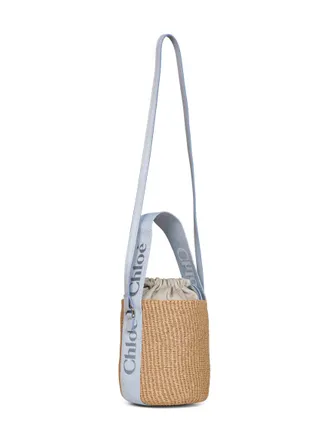 Chlo&eacute; Womens Basket Bag Woody Grey Paper Shoulder