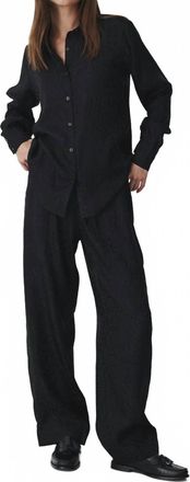 Karmamia Blake Relaxed Straight Pants In Black Leo Silk