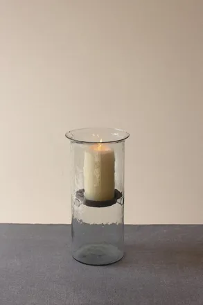 Kalalou Mini Glass Candle Cylinders W Rustic Insert - Large