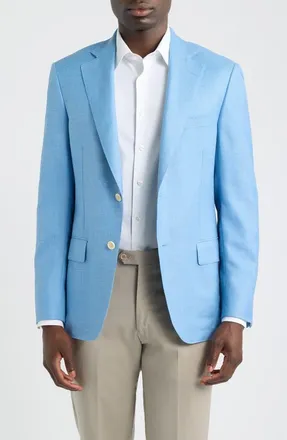 Samuelsohn Light Blue Slub Wool Blend Sport Coat at Nordstrom, Size 44