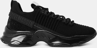 Steve Madden Womens Maxilla Low Top Runners in Jet Black - Size UK 4