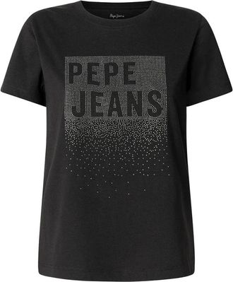 Pepe Jeans London Zwarte korte mouwen T-shirt Bernadette - Dames - T-shirts - Zwart - XS - Tops