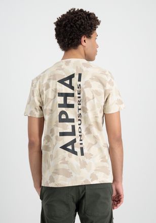 Alpha Industries T-Shirt ALPHA INDUSTRIES Backprint T-Shirt Camo, Herren, Gr. S, beige (sand camo), Obermaterial: 100% Baumwolle, Shirts T-Shirt