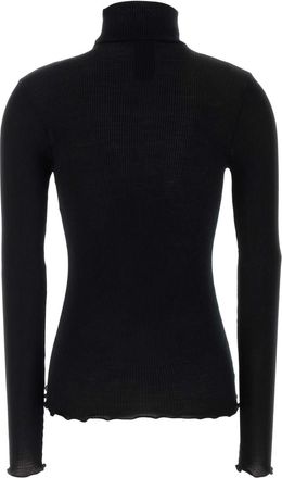 Prada Womens Black Wool Blend Sweater Nero Exterior: Silk Maglieria