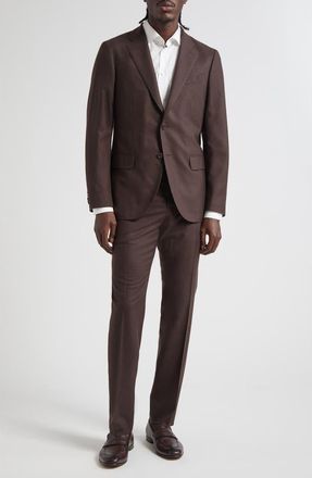 Boglioli B-Line Virgin Wool Suit in Brown at Nordstrom, Size 36 Us